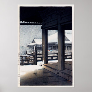 雪 清 寺, sneeuw bij Kiyomizu Temple, Hasui Kawase Poster