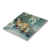 雪 虎, 北 斎 Tiger in de sneeuw, Hokusai, Art Tegeltje (Zijkant)