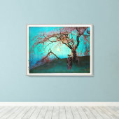 雲 桜, Kumoi Cherry Blossom, Yoshida, Woodcut Canvas Afdruk (Insitu (Houten vloer))