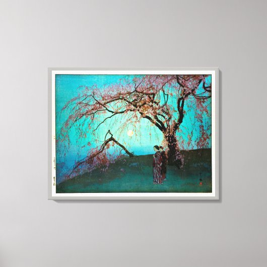 雲 桜, Kumoi Cherry Blossom, Yoshida, Woodcut Canvas Afdruk (Voorkant)