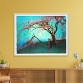 雲 桜, Kumoi Cherry Blossom, Yoshida, Woodcut Canvas Afdruk (Insitu (Woonkamer))