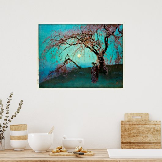 雲 桜, Kumoi Cherry Blossom, Yoshida, Woodcut Poster (Keuken)