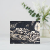 雲 龍 図, 曾 我 白 Dragon met Cloud, Sumi-e Briefkaart (Staand voorkant)