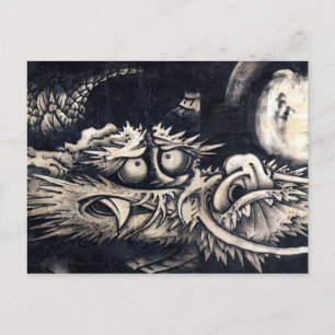 雲 龍 図, 曾 我 白 Dragon met Cloud, Sumi-e Briefkaart