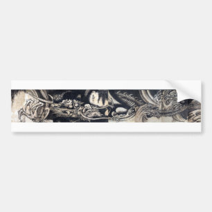 雲 龍 図, 曾 我 白 Dragon met Cloud, Sumi-e Bumpersticker