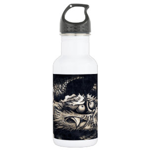 雲 龍 図, 曾 我 白 Dragon met Cloud, Sumi-e Waterfles