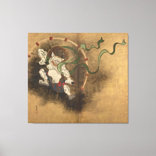 雷 図, 光 God van de Donder, Kōrin, Japan Art Canvas Afdruk (Voorkant)