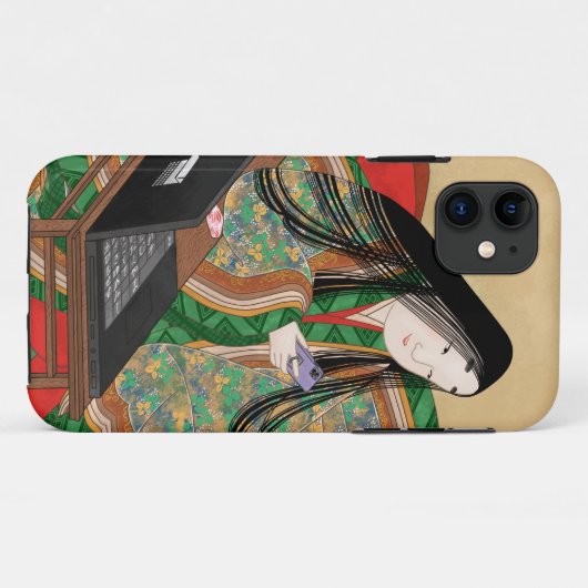 電脳世界いとわろす＿日本平安絵巻紫式部 Case-Mate iPhone CASE (Achterkant (horizontaal))