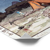 露 営 (北,間 岳), kamperen, Hiroshi Yoshida, Woodcut Poster (Hoek)