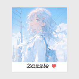 青と夏/Blue and Summer | 東京娘 GenerartiveAI シール Sticker