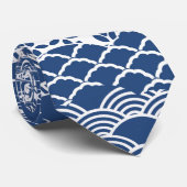 青と白の和柄模様 STROPDAS (Opgerold)
