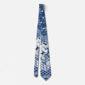 青と白の和柄模様 STROPDAS (Achterkant)