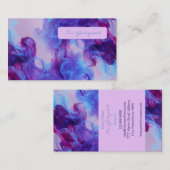 青と紫のスモークデザイン VISITEKAARTJE (Voorkant / Achterkant)