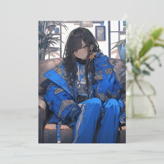 青春のインディゴ/IndigoYouth Invitation |東京娘 GenerartiveAI Kaart (Staand voorkant)