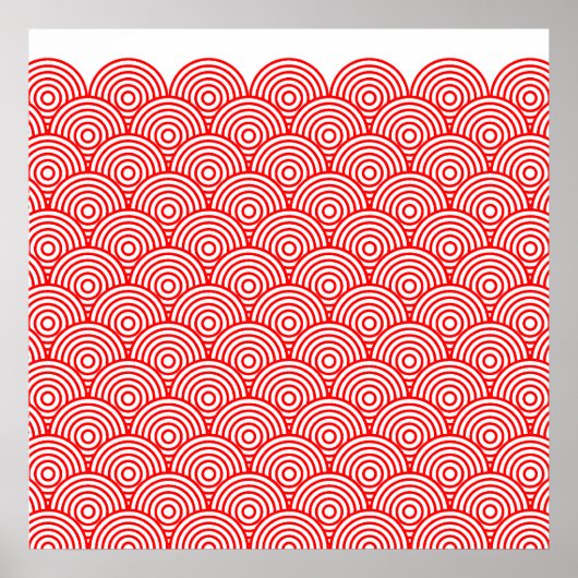 青海波風(赤色) POSTER (Voorkant)