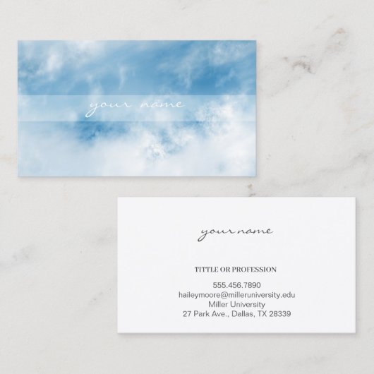 青空を切り取った名刺 ・ビジネスカード・ショップカード VISITEKAARTJE (Voorkant / Achterkant)