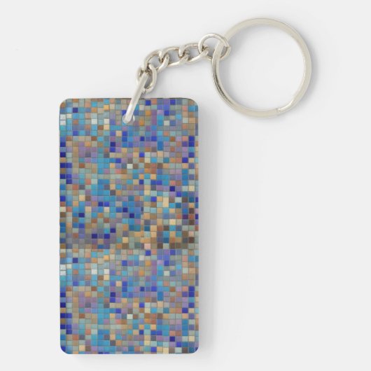 青色中心のモザイク柄 SLEUTELHANGER (achterkant)
