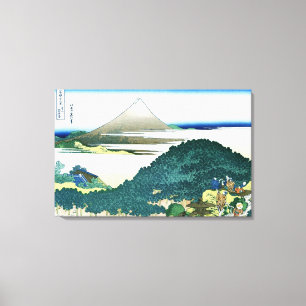 青 円 松, 北 Uitzicht Mt. Fuji uit Aoyama, Hokusai, 山  Canvas Afdruk