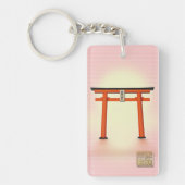 願いが叶う!沙羅双樹良縁神社　キーホルダーピンク　アクリル長方形両面 SLEUTELHANGER (Voorkant)