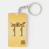 願いが叶う!沙羅双樹金運の神社　キーホルダー黄　アクリル長方形両面 SLEUTELHANGER (achterkant)
