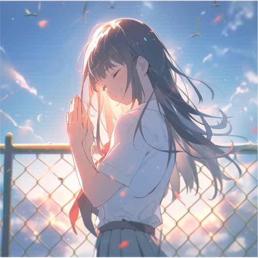 願い事JKシール｜寿司娘 GenerativeAI  Sticker (Voorkant)