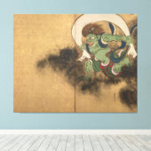 風 図, 光 God van de Wind, Kōrin, Japan Art Canvas Afdruk (Insitu (Houten vloer))