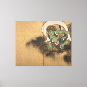 風 図, 光 God van de Wind, Kōrin, Japan Art Canvas Afdruk