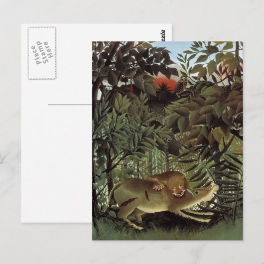 飢 え ラ イ オ ン BRIEFKAART (Voorkant / Achterkant)