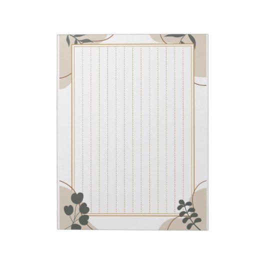 飾り罫線用紙＜茶＞[ch19] notitieblok (Linkerzijde)