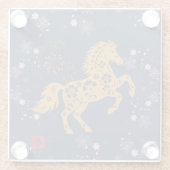 馬と綺麗な桜♡ GLAZEN ONDERZETTER (Achterkant)