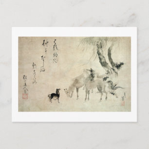 馬 族, 北 familie van de paarden, de Hokusai, de Sumi Briefkaart