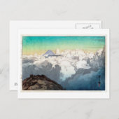 駒 岳 頂, Peak of Komagatake, Yoshida, Woodcut Briefkaart (Voorkant / Achterkant)