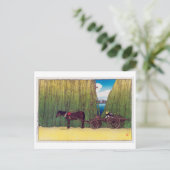 駒 形 岸, Komagata Embankment, Hasui Kawase, Woodcut Briefkaart (Staand voorkant)