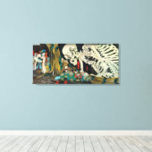 骸 骨, 国 Skeleton, Kuniyoshi, Ukiyo-e Canvas Afdruk (Insitu (Houten vloer))