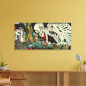 骸 骨, 国 Skeleton, Kuniyoshi, Ukiyo-e Canvas Afdruk (Insitu (Woonkamer))