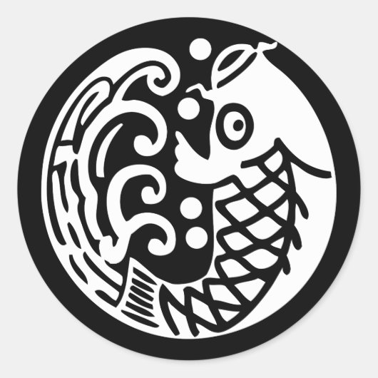 鯉に波 RONDE STICKER (Voorkant)