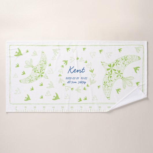 鳥、風に乗る。誕生メモリアル_グリーン3 BADHANDDOEK (Badhanddoek)