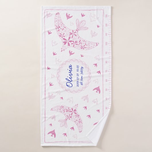 鳥、風に乗る。誕生メモリアル_ピンク BADHANDDOEK (Badhanddoek)