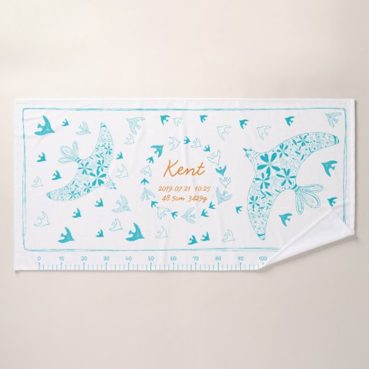 鳥、風に乗る。誕生メモリアル_ブルー3 BADHANDDOEK (Badhanddoek)