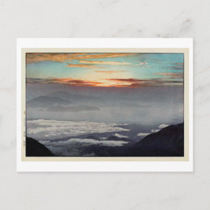 鳳 凰 山, Mount Hōō, Hiroshi Yoshida, Woodcut Briefkaart