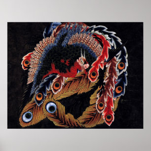 鳳 図, 北 Chinese Phoenix, Hokusai, Art Poster