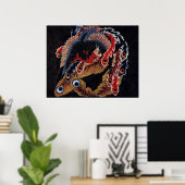 鳳 図, 北 Chinese Phoenix, Hokusai, Art Poster (Thuiskantoor)