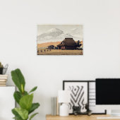 鳴 沢 富 士, Mt Fuji uit Narusawa, Hasui Kawase Poster (Thuiskantoor)