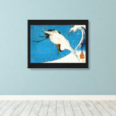 鶴 波, Crane & Wave, Hiroshige, Ukiyo-e Canvas Afdruk (Insitu (Houten vloer))