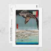 鷲 雪 色, 広 Eagle en Sneeuwscène, Hiroshige Briefkaart (Voorkant / Achterkant)
