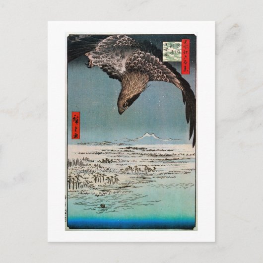 鷲 雪 色, 広 Eagle en Sneeuwscène, Hiroshige Briefkaart (Voorkant)