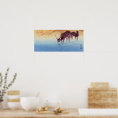 鹿, 小 原 邨 Deer, Ohara Koson, Ukiyo-e Poster (Keuken)