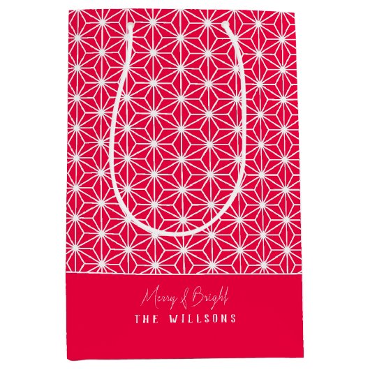 麻の葉 | ASANOHA Japans Kimono patroon Xmas gift Medium Cadeauzakje (Voorkant)