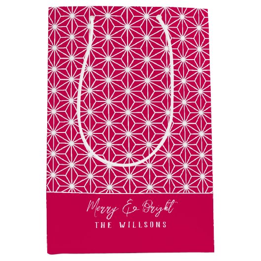 麻の葉 | ASANOHA Japanse Kimono patroon cadeau zak Medium Cadeauzakje (Voorkant)