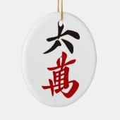 麻雀牌 六萬 / SIX OF CHARACTERS -MAHJONG TILE- KERAMISCH ORNAMENT (Rechts)